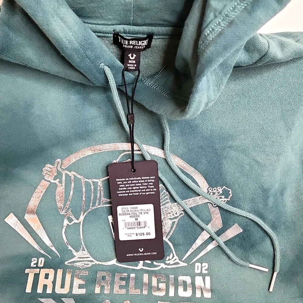 TRUE RELIGION GREEN SWEATSHIRT EITH SILVER LOGO, UNISEX